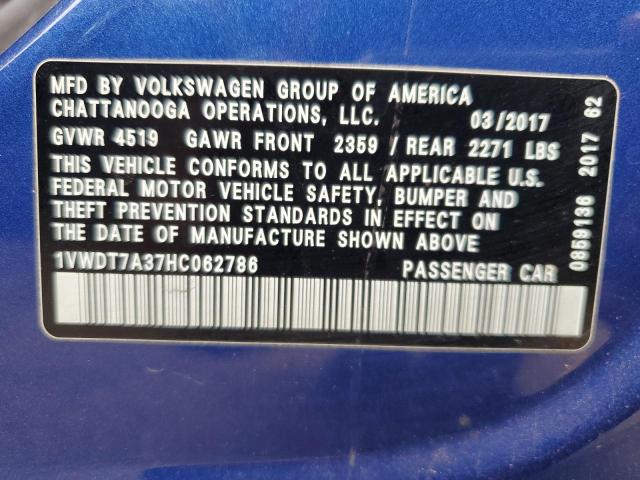 1VWDT7A37HC062786 - 2017 VOLKSWAGEN PASSAT R-LINE Blau Foto 13