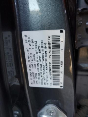 1HGCP26359A167632 - 2009 HONDA ACCORD LX CHARCOAL photo 12