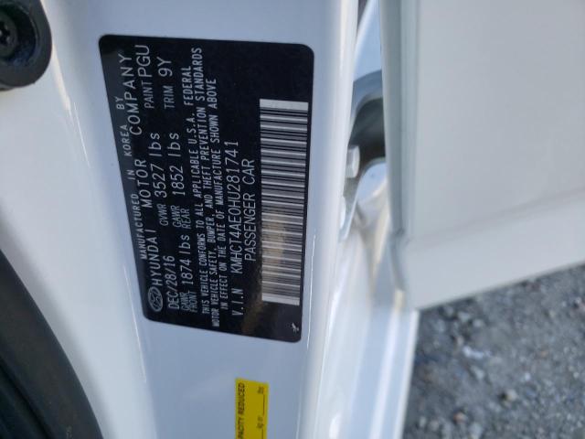 KMHCT4AE0HU281741 - 2017 HYUNDAI ACCENT SE WHITE photo 12