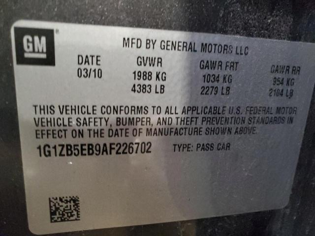 1G1ZB5EB9AF226702 - 2010 CHEVROLET MALIBU LS GRAY photo 12