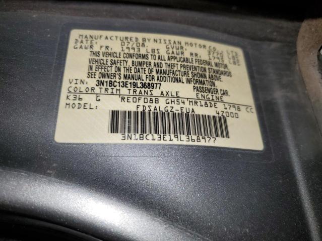 3N1BC13E19L368977 - 2009 NISSAN VERSA S SILVER photo 12