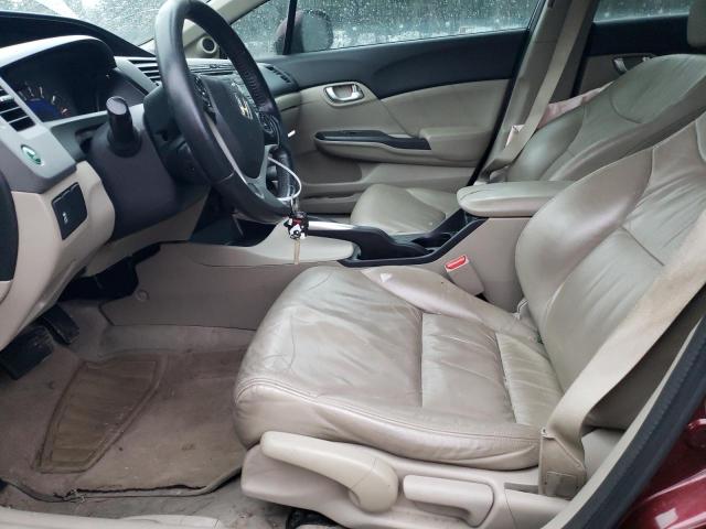 19XFB2F98CE050632 - 2012 HONDA CIVIC EXL მუქწითელი ფოტო 7