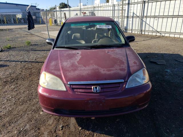 2HGES16512H521382 - 2002 HONDA CIVIC LX RED photo 5