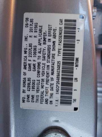 1HGCP26489A034825 - 2009 HONDA ACCORD LXP SILVER photo 12