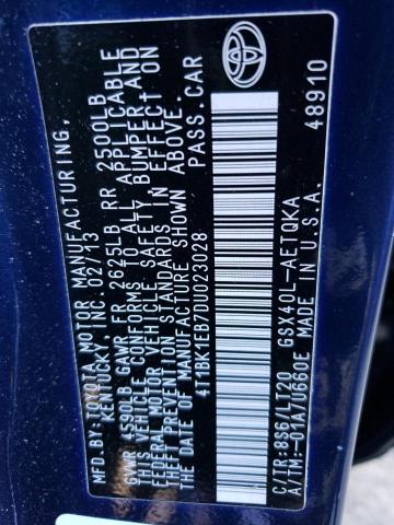 4T1BK1EB7DU023028 - 2013 TOYOTA AVALON BASE 蓝色 照片 13