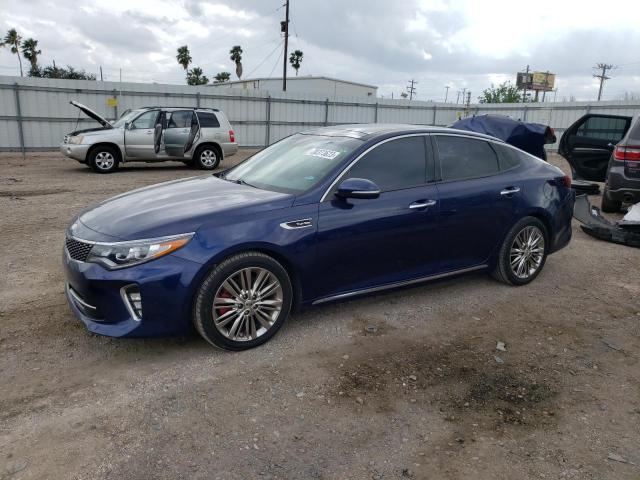 5XXGV4L25JG219895 - 2018 KIA OPTIMA SXL BLUE photo 1