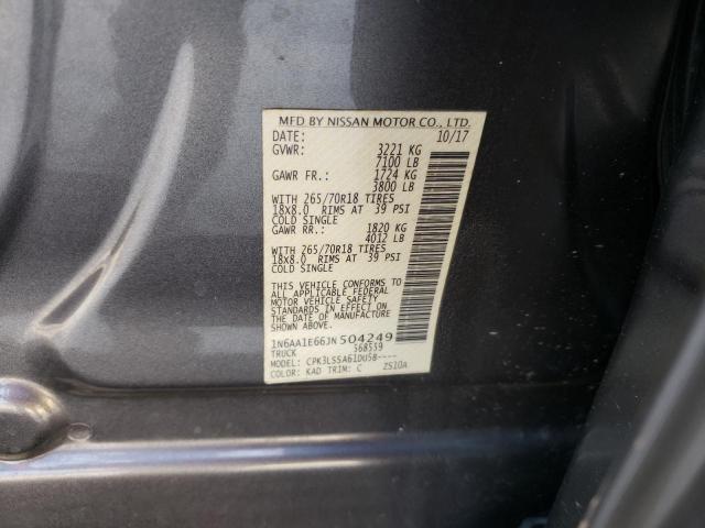 1N6AA1E66JN504249 - 2018 NISSAN TITAN SV GRAY photo 13