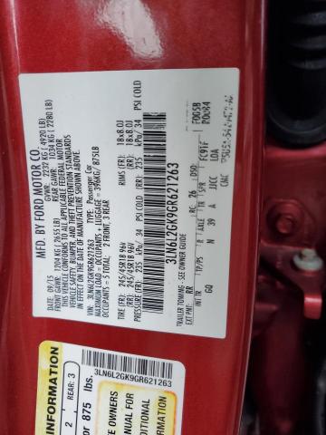 3LN6L2GK9GR621263 - 2016 LINCOLN MKZ RED photo 12