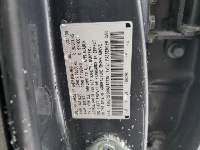 1HGCP268X9A110225 - 2009 HONDA ACCORD EXL GRAY photo 12