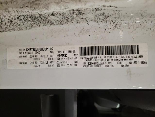 3C6TRVAG2EE108878 - 2014 RAM PROMASTER 1500 STANDARD WHITE photo 13