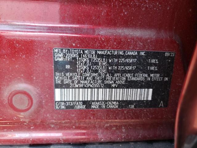 2T3W1RFV2PW295512 - 2023 TOYOTA RAV4 XLE RED photo 12