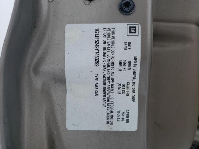 1G1JF5249Y7453299 - 2000 CHEVROLET CAVALIER LS TAN photo 13