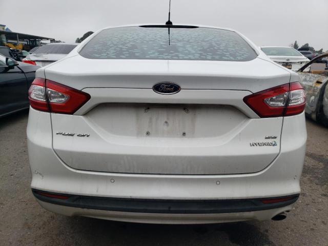 3FA6P0LU1ER229269 - 2014 FORD FUSION SE HYBRID WHITE photo 6