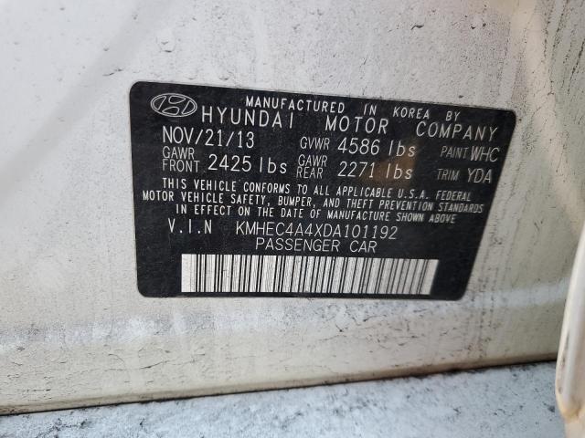 KMHEC4A4XDA101192 - 2013 HYUNDAI SONATA HYBRID WHITE photo 12