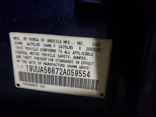 19UUA56872A059554 - 2002 ACURA TL TYPE-S BLUE photo 12