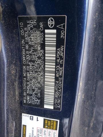 JTKDE3B73A0316758 - 2010 TOYOTA SCION TC 蓝色 照片 12