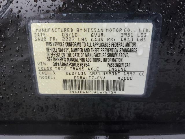 3N1AB6AP3AL676754 - 2010 NISSAN SENTRA 2.0 BLACK photo 13