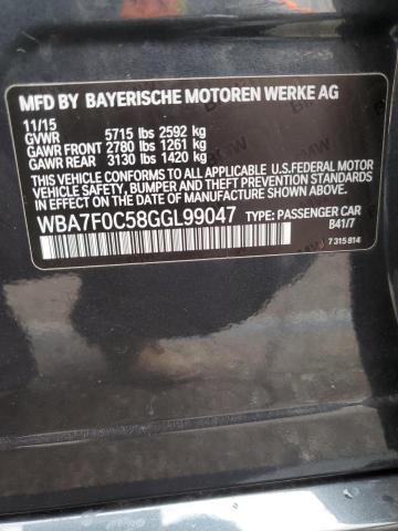 WBA7F0C58GGL99047 - 2016 BMW 750 I CHARCOAL photo 12