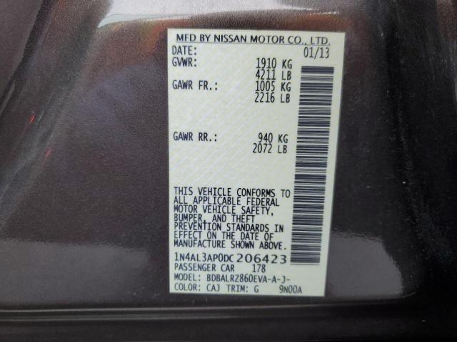 1N4AL3AP0DC206423 - 2013 NISSAN ALTIMA 2.5 GRAY photo 12