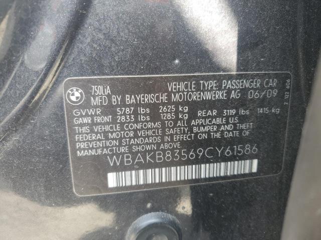 WBAKB83569CY61586 - 2009 BMW 750 LI GRAY photo 12