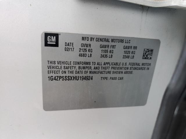 1G4ZP5SSXHU194924 - 2017 BUICK LACROSSE ESSENCE თეთრი ფოტო 13