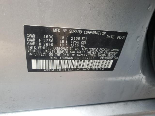 4S3BWAB60P3002077 - 2023 SUBARU LEGACY SILVER photo 13