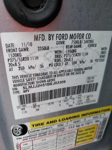 5LMJJ2H51BEJ03309 - 2011 LINCOLN NAVIGATOR ვერცხლისფერი ფოტო 13