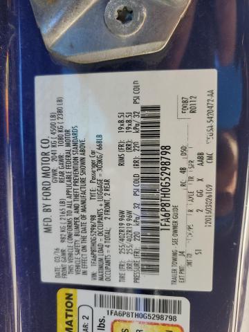 1FA6P8TH0G5298798 - 2016 FORD MUSTANG BLUE photo 13