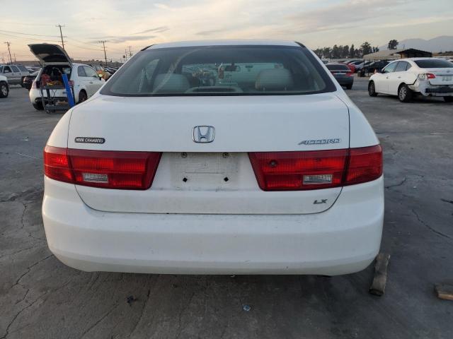 1HGCM56415A038722 - 2005 HONDA ACCORD LX WHITE photo 6