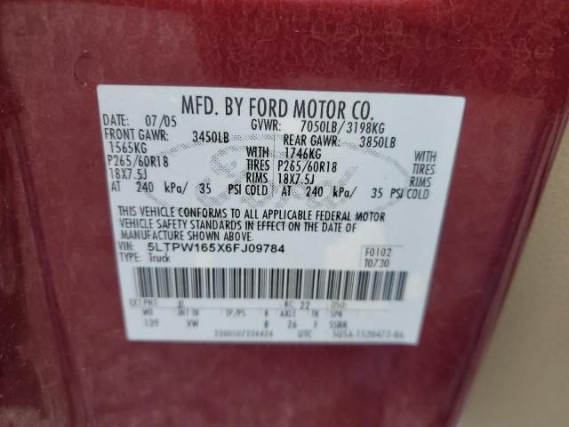 5LTPW165X6FJ09784 - 2006 LINCOLN MARK LT BURGUNDY photo 12