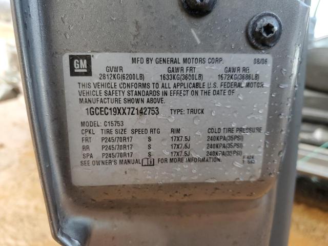 1GCEC19XX7Z142753 - 2007 CHEVROLET SILVERADO C1500 CLASSIC GRAY photo 12