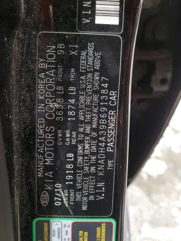 KNADH4A39B6913847 - 2011 KIA RIO BASE BLACK photo 12