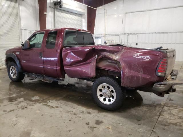 1FTWX31P25EC54046 - 2005 FORD F350 SRW SUPER DUTY MAROON photo 2