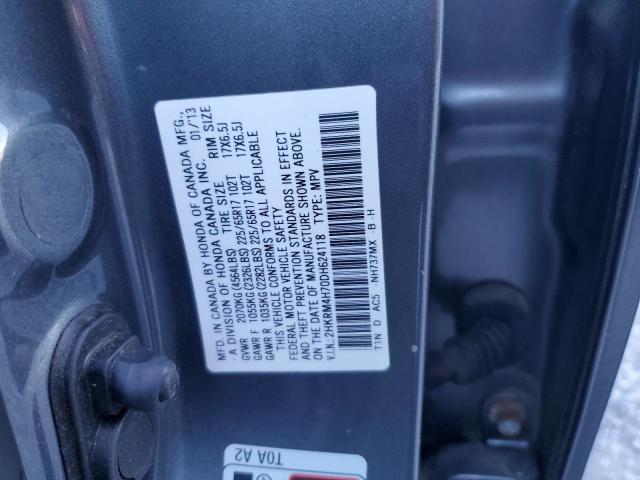 2HKRM4H70DH624118 - 2013 HONDA CR-V EXL GRAY photo 12