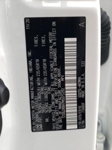 5TDGZRBH7MS075292 - 2021 TOYOTA HIGHLANDER XLE Ağ foto 12