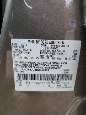 2FMDK3JC8DBE23009 - 2013 FORD EDGE SEL TAN photo 12