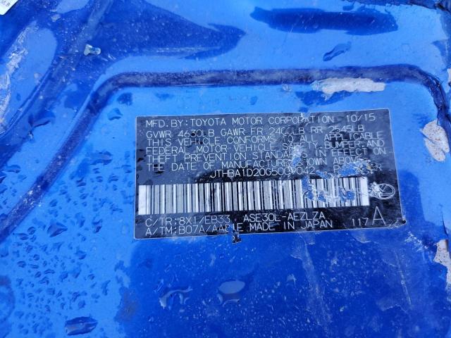 JTHBA1D20G5009042 - 2016 LEXUS IS 200T BLUE photo 12