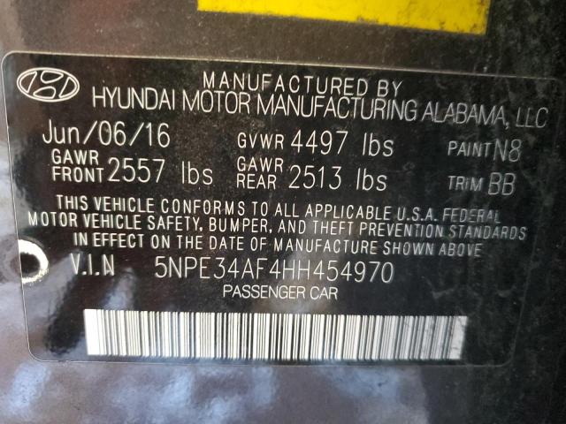 5NPE34AF4HH454970 - 2017 HYUNDAI SONATA SPORT CHARCOAL photo 12