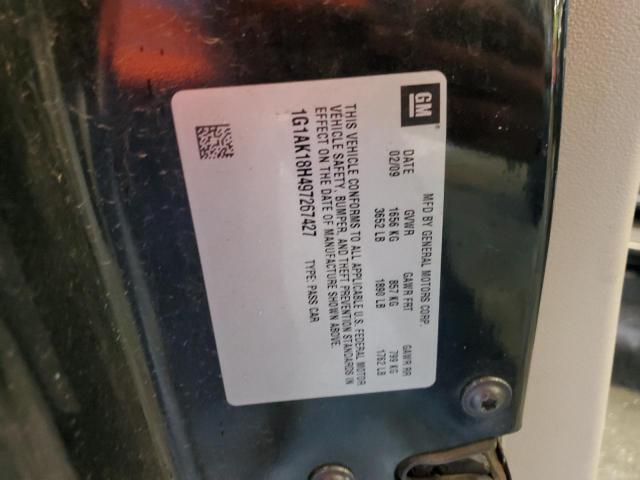 1G1AK18H497267427 - 2009 CHEVROLET COBALT LS BLACK photo 12