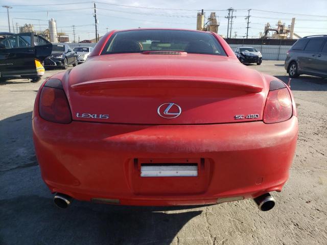 JTHFN48YX20004670 - 2002 LEXUS SC 430 RED photo 6