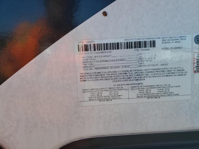 4YDT24029MD414180 - 2021 KEYSTONE PASSPORT TWO TONE photo 10