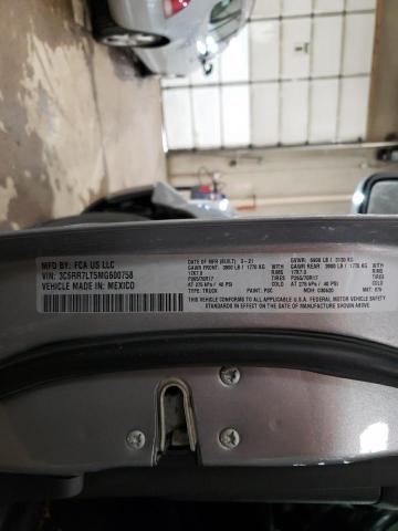 3C6RR7LT5MG600758 - 2021 RAM 1500 CLASS SLT ნაცრისფერი ფოტო 12