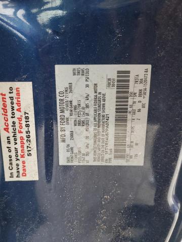 1FTYR14U67PA07421 - 2007 FORD RANGER SUPER CAB BLUE photo 12