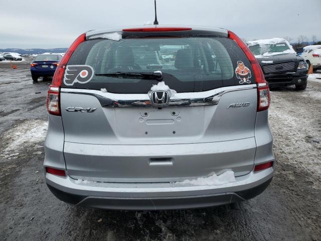 5J6RM4H3XFL018654 - 2015 HONDA CR-V LX SILVER photo 6