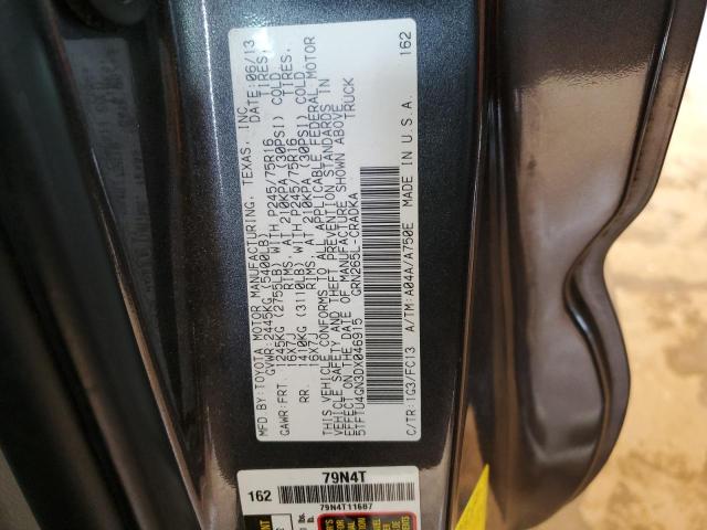 5TFTU4GN3DX046915 - 2013 TOYOTA TACOMA PRERUNNER ACCESS CAB GRAY photo 12