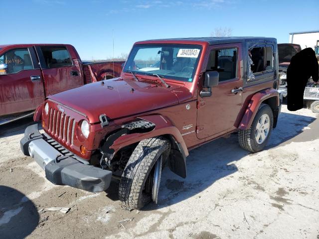 1J4FA54139L749842 - 2009 JEEP WRANGLER SAHARA BURGUNDY photo 1