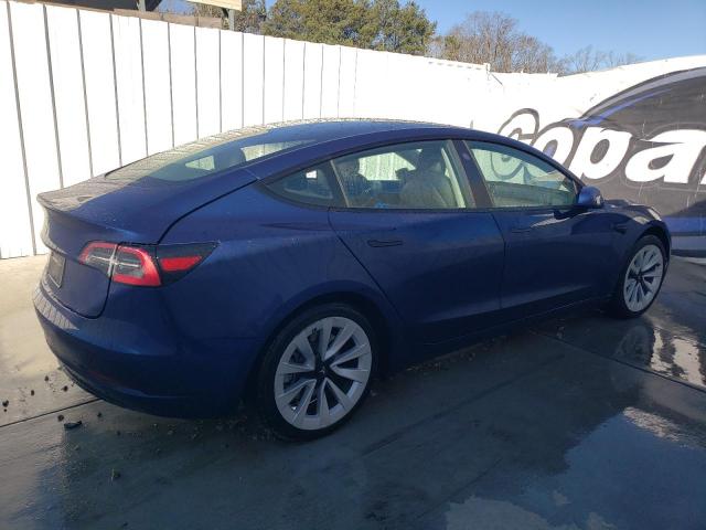 5YJ3E1EA7PF448107 - 2023 TESLA MODEL 3 BLUE photo 3