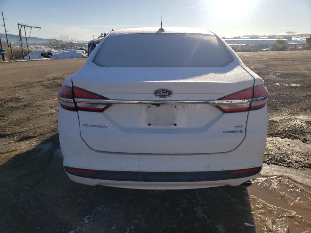 3FA6P0LU1JR133281 - 2018 FORD FUSION SE HYBRID WHITE photo 6