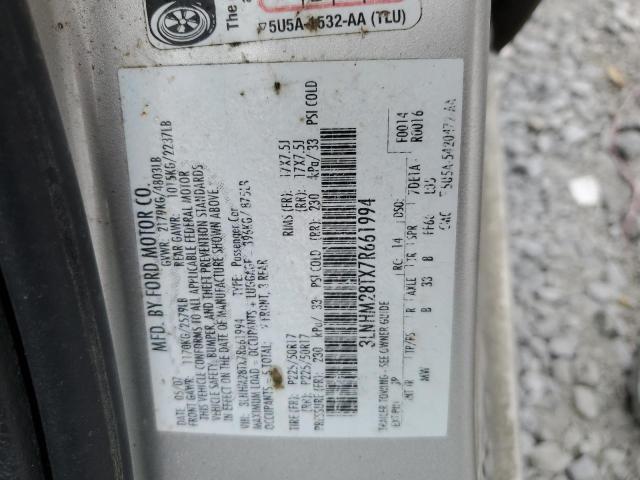 3LNHM28TX7R661994 - 2007 LINCOLN MKZ GOLD photo 12