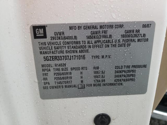 5GZER33707J171016 - 2007 SATURN OUTLOOK SPECIAL 白色 照片 13